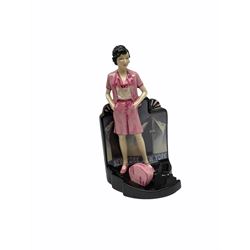 Three Kevin Francis figures produced by Peggy Davies ceramics, Clarice Cliff Centenary Figure H27cm, Tallulah Bankhead H26cm and Chantella H21cm. 