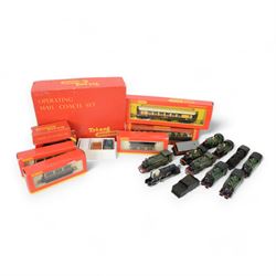 Nine Hornby '00' gauge steam locomotives, including R052 LMS 0-6-0T Jinty no. 8400, R761 GWR Kneller Hall no. 5934 and Smokey Joe no. 56025, together with Thomas The Tank Engine Toby the Tram (electric), mostly boxed