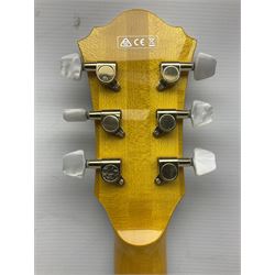 Ibanez George Benson 40th Anniversary arch top semi-acoustic guitar with floating pick-ups and mother-of-pearl inlay; model no.GB40THII serial no.S16120480; L104.5cm; in Ibanez hard carrying case with manual