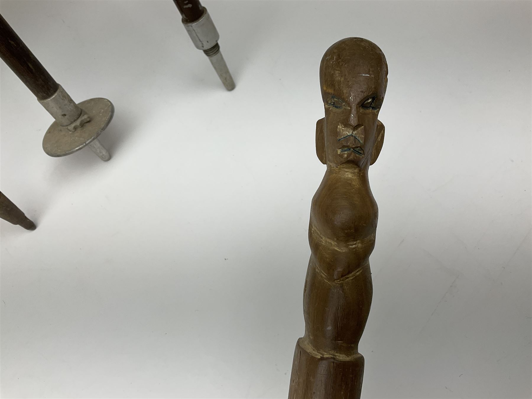 Adjustable Gamebird shooting stick, together with Mills Munitions shooting stick, Featherwate shooting stick, five others and two wooden walking sticks.  
