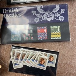 Commemorative stamps including Stanley Gibbons folder containing various stamps relating to ‘The Royal Wedding H.R.H Prince Charles & Lady Diana Spencer’, other similar stamps loose and in booklets and a small number of presentation packs.