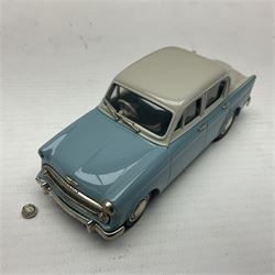 Four Lansdowne Models 1:43 scale models - 1956 Hillman minx Series 1 (Pearl grey over Fiesta blue); 1957 Hillman Husky Series 1 (Seacrest green/foam grey); 1960 Ford Consul MkII (Imperial maroon/smoke grey); and 1972 Vauxhall Ventora 3300 MkII; all boxed (4)