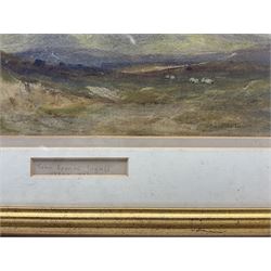 John Spence Ingall (Staithes Group 1850-1936): Misty Moorland, watercolour signed, with a similar painting verso (within frame) 26cm x 38cm