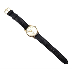  Baume 9ct gold gentleman's manual wind wristwatch c.1960 wristwatch, on leather strap cased  