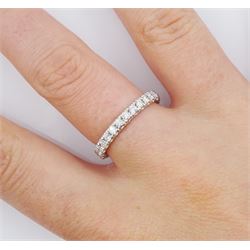 Platinum round brilliant cut diamond half eternity ring, hallmarked, total diamond weight approx 0.35 carat