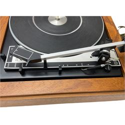 Wharfedale W30 direct drive turntable in teak case and a Garrard stylus pressure gauge model SPG3 - all untested 