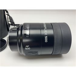 Minolta AF Reflex 500mm 1:8' camera lens serial no 1920721, in case