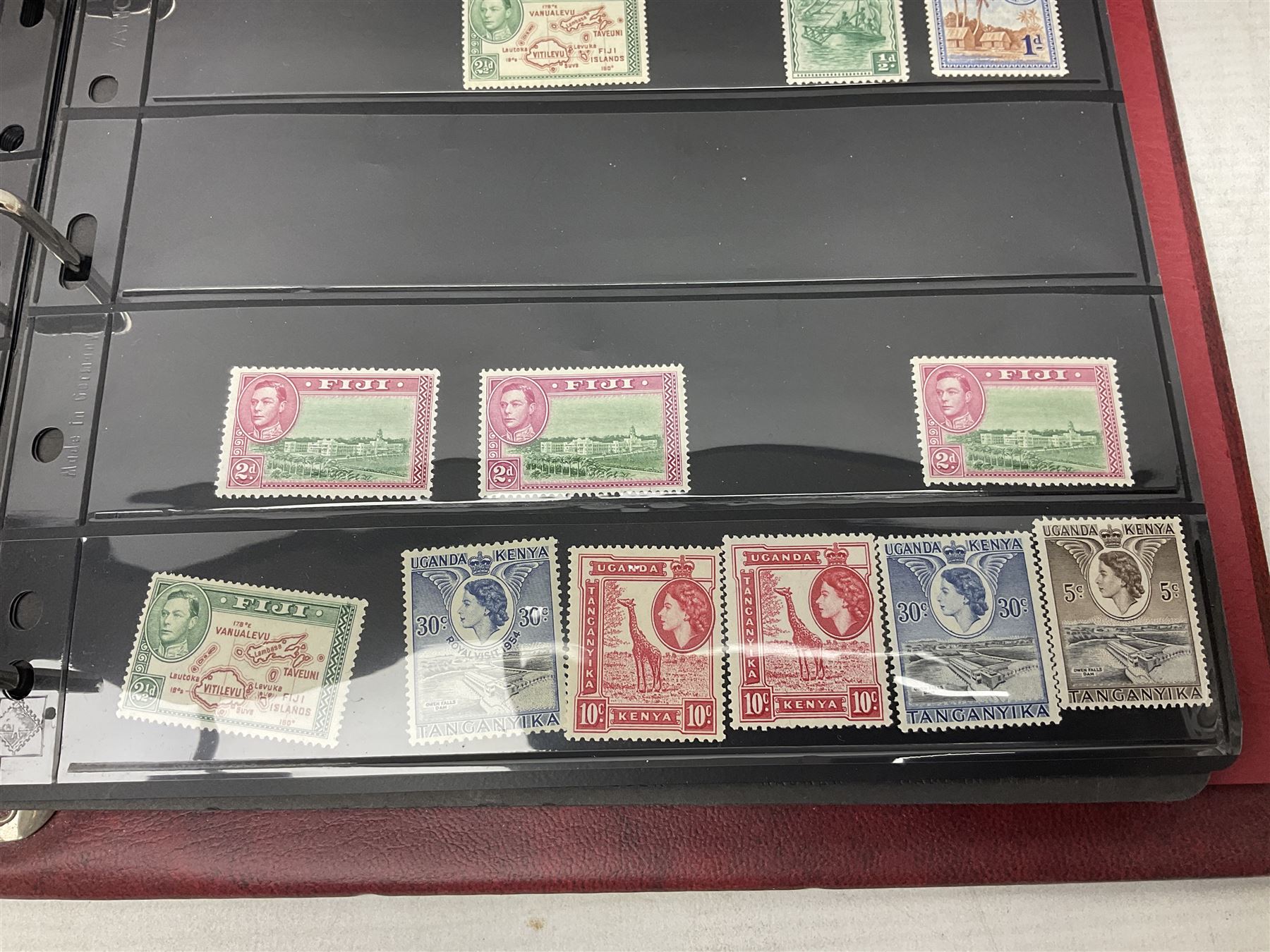 Stamps including St Helena, Fiji, Southern Rhodesia, Malaya, Bermuda, Queen Victoria and later Ceylon, various Universal Postal Union 1949 etc, housed in six albums/folders