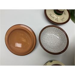  Collection of motto ware to include Torquay examples, together with Gouda vase and dish etc (9)