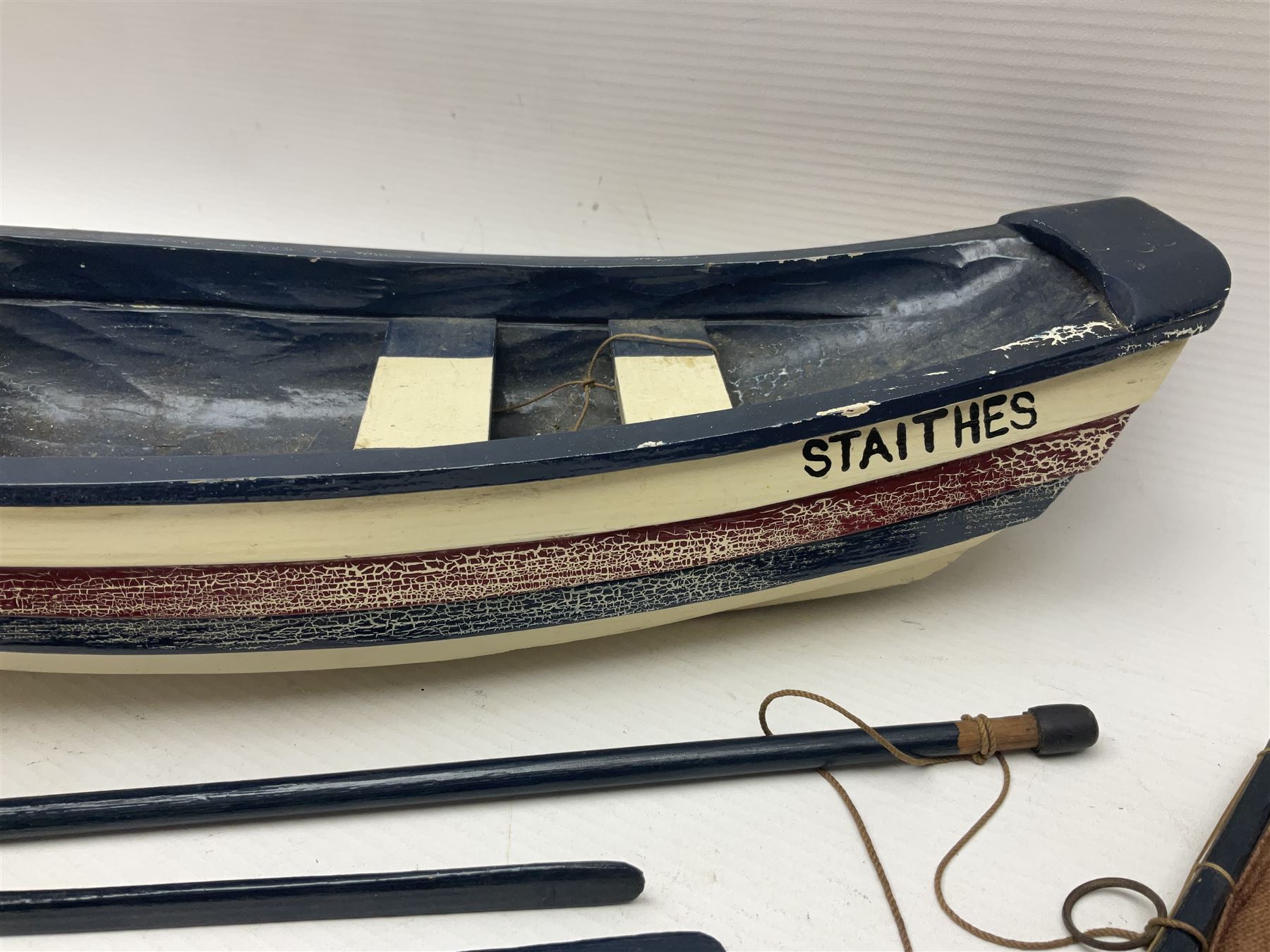 Wooden model of the Whitby coble boat WY254 'Mizpah' L48cm