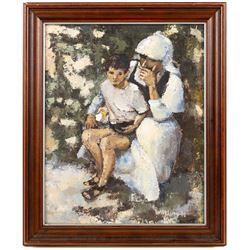 Dennis Watling (British Contemporary): Montenegro Peasant, oil on canvas board signed and dated '88, titled verso 36.5cm x 29cm