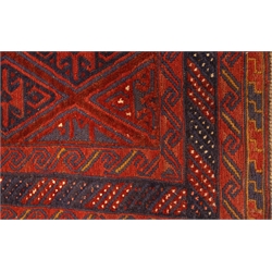  Tribal Gazak red and blue ground rug, 146cm x 127cm  
