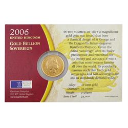 Queen Elizabeth II 2006 gold full sovereign coin
