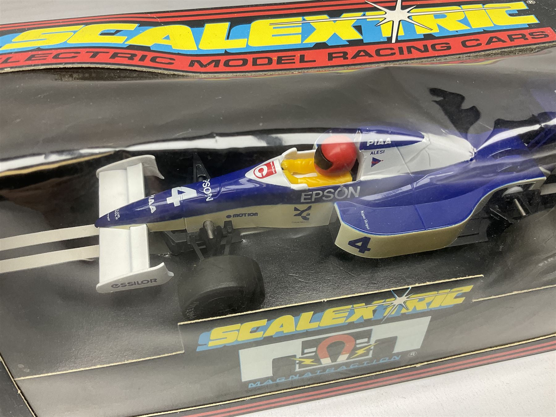 Scalextric by Hornby - seven cars comprising C486 Porsche 962 Kenwood, C467 Tyrrell 018, C601 Mercedes Sonax, C699 Mercedes Promarket #5, C468 Sauber Mercedes, C2104 Mini Yellow No.56 and C2002 Audi A4; all boxed (7)