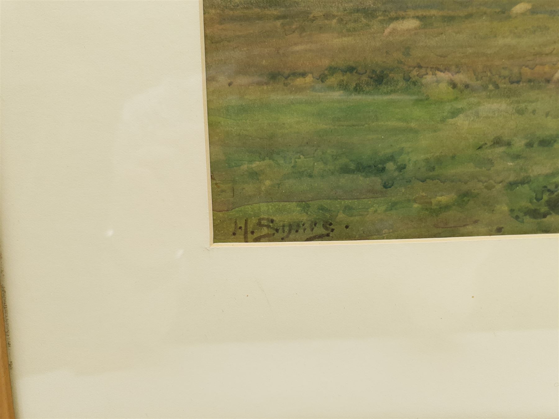 Henry Sykes (British 1855-1921): Sheep Grazing 'On the Welland', watercolour signed 30cm x 52cm