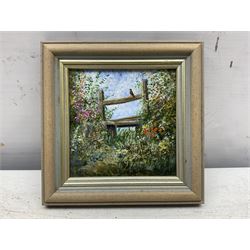 Noel Edwin Smith (British 1935-2016): 'Country Peepshow' and 'Up 'n' Over - Stepping Stile', two acrylics on board, signed and titled verso 19cm x 24cm and 9cm x 9cm (2)