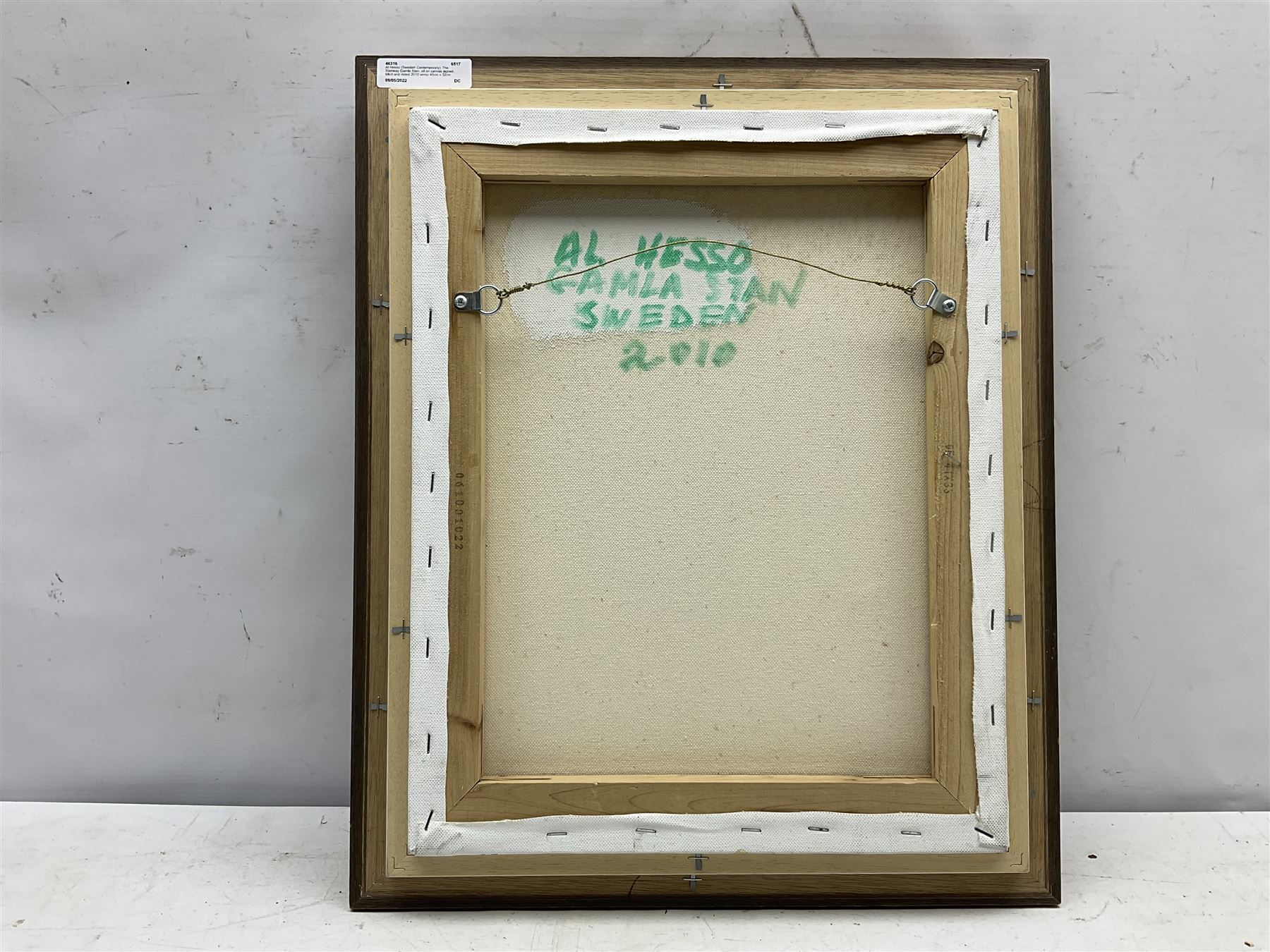 Al Hesso (Swedish Contemporary): The Stairway Gamla Stan, oil on canvas signed, titled and dated 2010 verso 40cm x 32cm