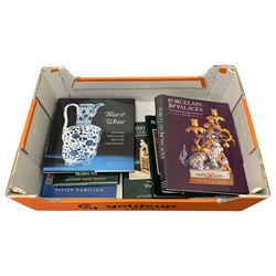 Box of antiques reference books - including Robert von Hirsch Collection catalogues; 'Glas...