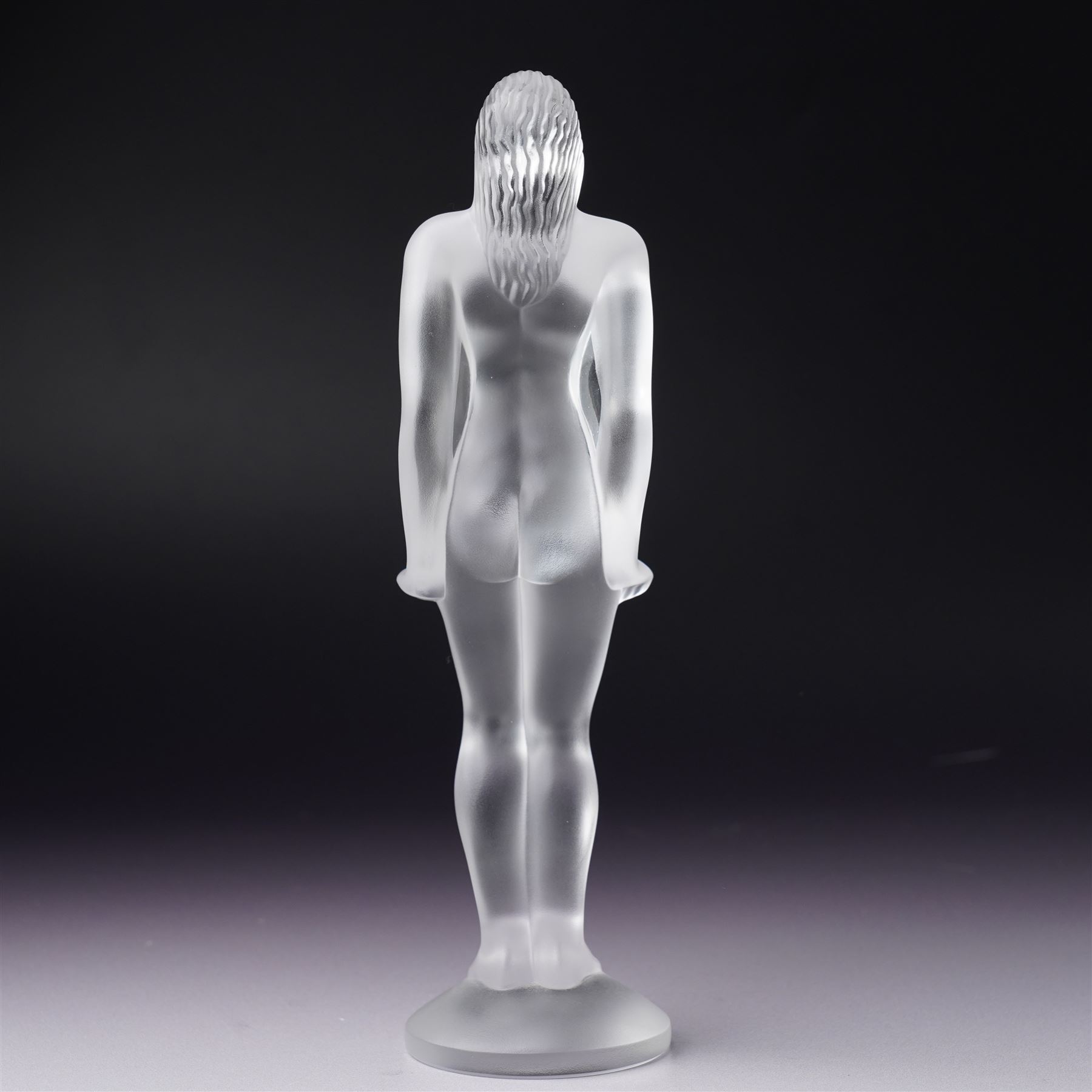 Lalique 'Josephine' frosted glass figure, modelled as a nude figure with her hands to her sides, marked Lalique France to base, H19.5cm