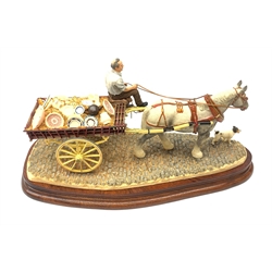 A limited edition Border Fine Arts figure group, Pot Cart, model no B1015 by Ray Ayres, 218/600, on wooden base, figure L31cm, with accompanying certificate.