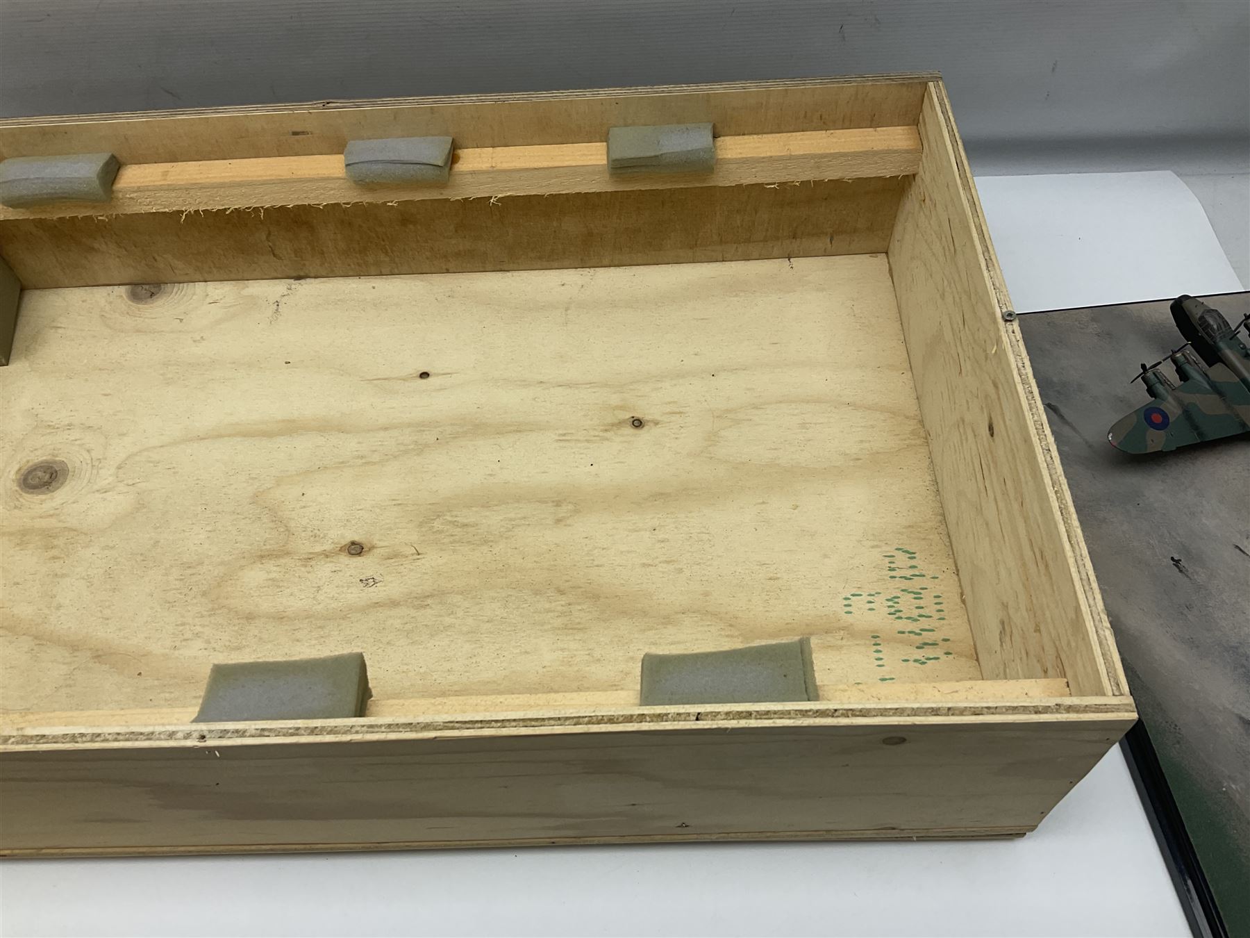 Diverse Images Aircraft Collection hand crafted English pewter model of a Stirling Airborne Assault Diorama with Horsa MKI and Stirling MKIV aircraft; 1:144 scale, signed Mike Daucey; limited edition plaque No.16/50; 36 x 60cm; in wooden box