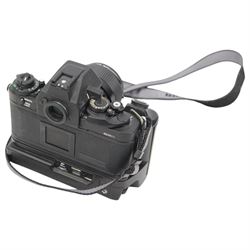 Canon F1 camera body, serial no. 223511, with 'Canon FD 35mm 1:2 FD' lens, serial no.23164, shoulder strap and Canon AE Power winder, serial no.174705