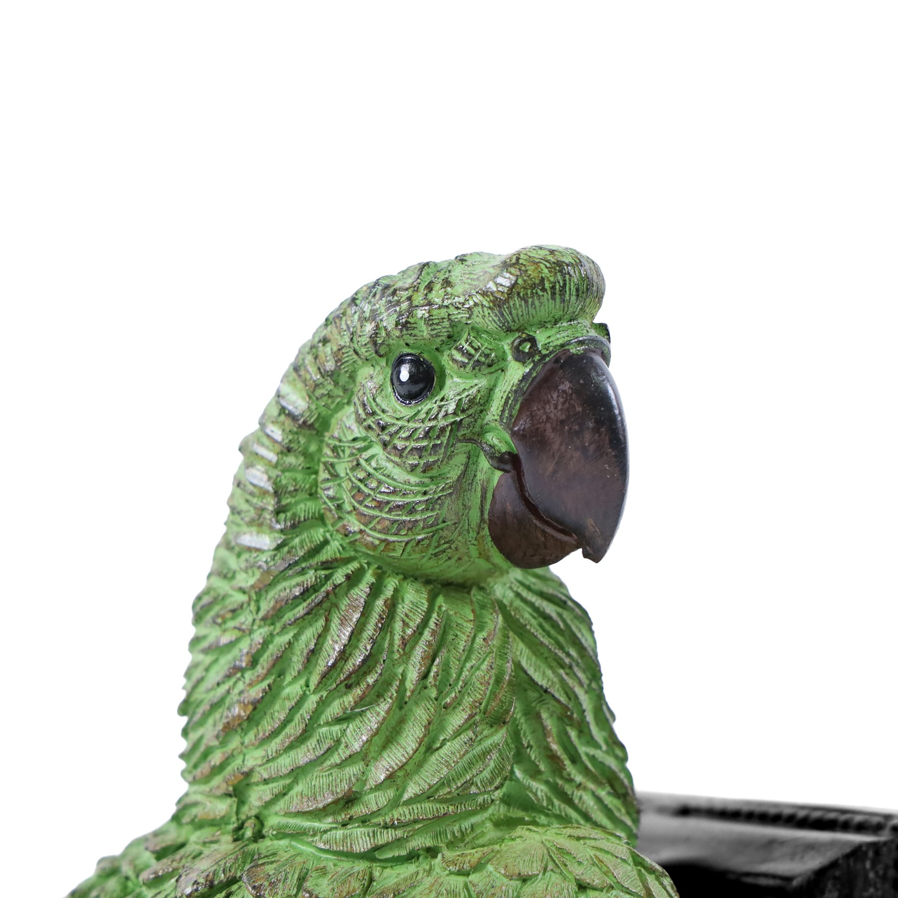Pair green parrot bookends, H22cm