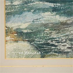 Tom Harland (Yorkshire 1945-2012): 'Harbour Entrance - Whitby', watercolour signed, titled verso 22cm x 18cm
Provenance: with Ladygate Gallery, Beverley