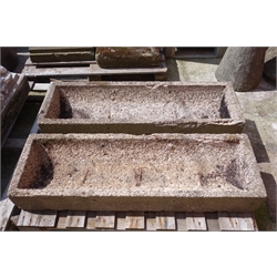  Pair rectangular composite stone planters, 122cm x 39cm, H17cm   