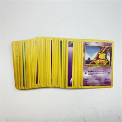 Collection of approximately five hundred vintage Pokemon TCG trading cards, mostly 1999 Wizards examples, including Jungle, Fossil, Team Rocket and Base Set, energy and trainer cards, together with Pokemon collectables including Zapdos 145 Collector Marble Case with eight marbles, Pokemon Gold Version Gameboy game, empty card boxes and Digimon cards