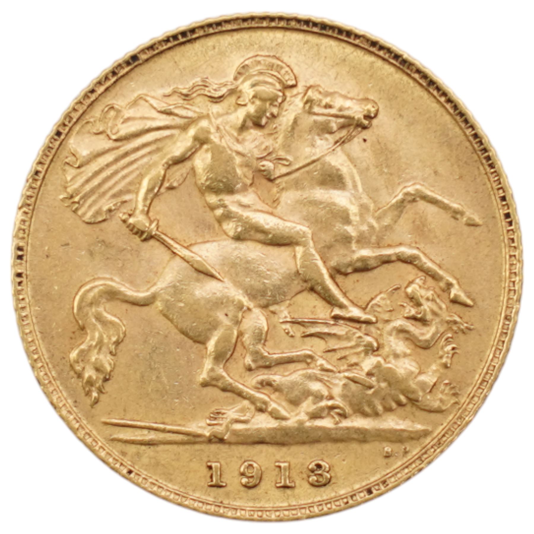 King George V 1913 gold half sovereign coin