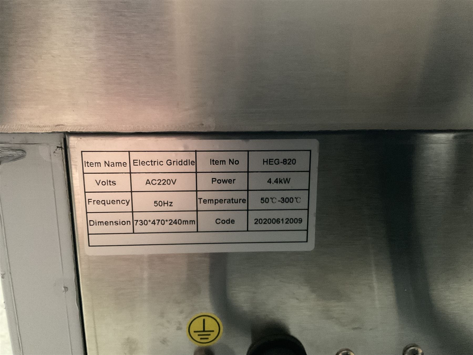 Infernus electric griddle HEG-820 - unused