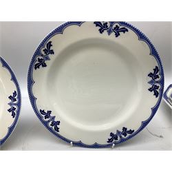 Burgess and Leigh Middleport pottery dinner wares decorated in the ‘Milford’ pattern, to include lidded tureens, graduated meat plates, dinner plates etc 