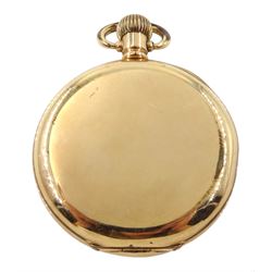 Early 20th century gold-plated keyless open face Swiss lever pocket watch by Northern Goldsmiths Co, Newcastle Admiralty, case by Dennison