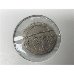 Queen Elizabeth II United Kingdom undated twenty pence coin, minted in 2008, from circulation