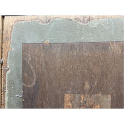 Attrib. David Jagger RP ROI (British 1891-1958): Male Nude Hanging Drapery, oil on canvas laid on board unsigned, partial original title label and with later inscriptions verso 74cm x 33cm 