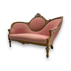 Late Victorian walnut framed double spoo