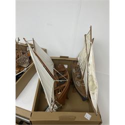Collection of model ships, ships in bottles and similar, to include trawlers and sailing boats, in four boxes 