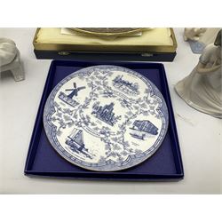Boxed Spode York Minster limited edition plate, together with another boxed collectors plate, and a quantity of Nao figures and other similar Spanish ceramic figures