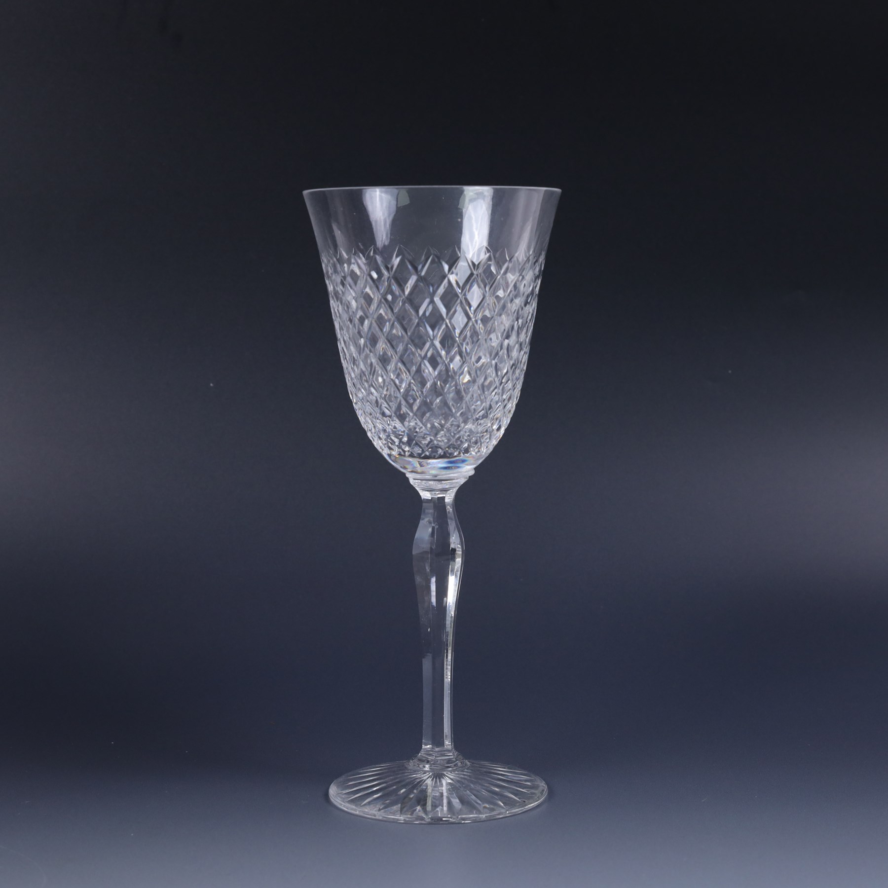 Set of five Stuart Crystal wine glasses and a Edinburgh Crystal thistle glass