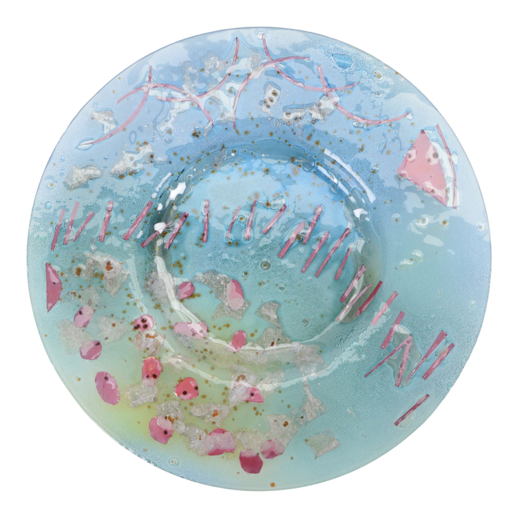 Collection of fused glass sculptures, together with Mdina and other studio glass 