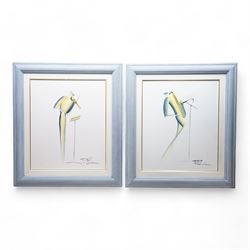 Patrick Ciranna (French 1950-): The Musicians, pair oils on canvas signed 54cm x 45cm (2)