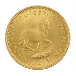 South Africa 1967 gold one rand coin