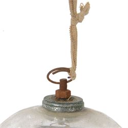 Two 19th century glass witches balls, D20cm