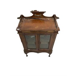 Regency style mahogany side table with leather inset (W66cm, D55cm, H69cm), and a 19th century walnut cabinet (a/f), and a 