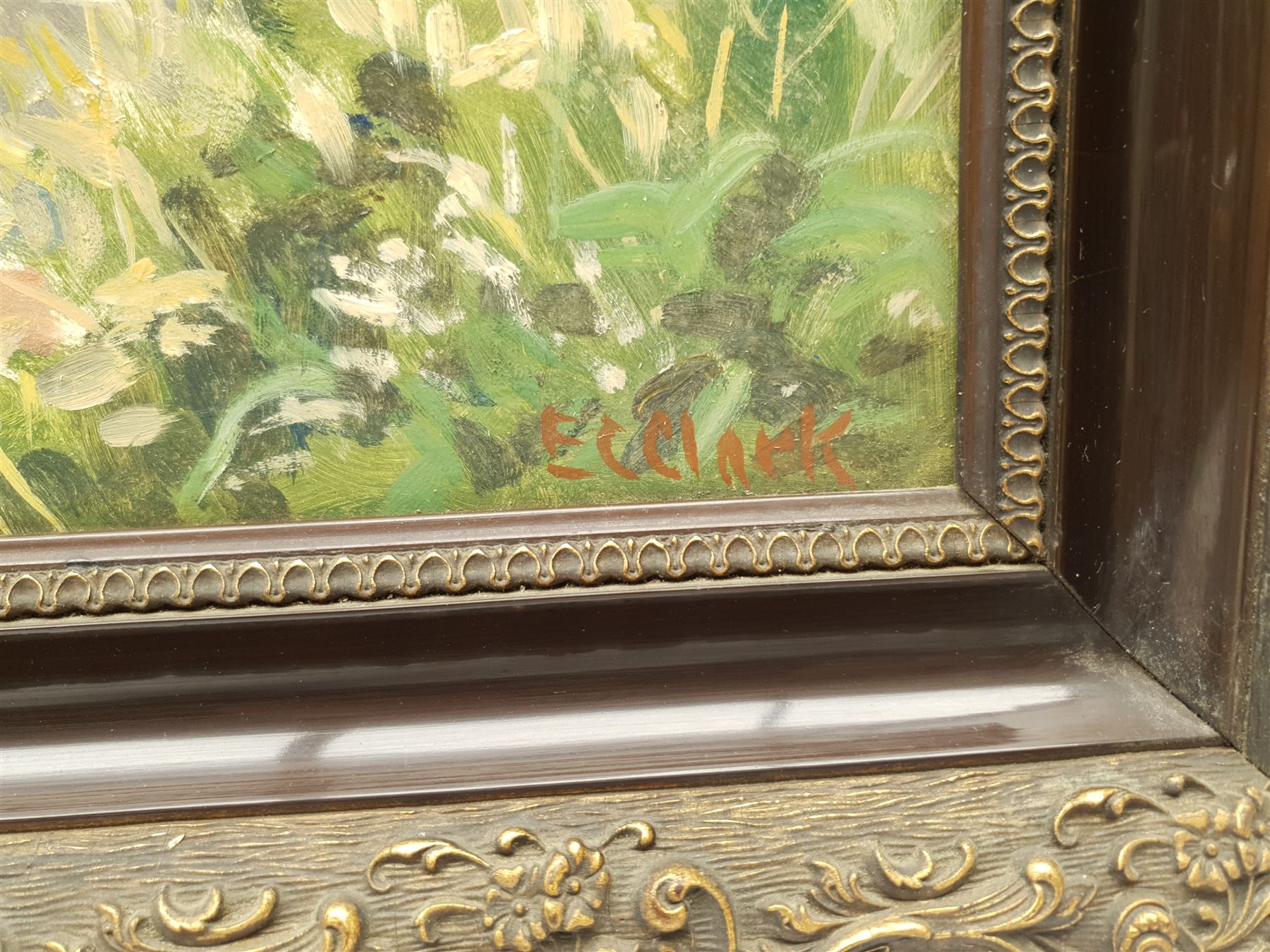 E C Clark (British 20th century): Church Street Staithes looking towards Cowbar, oil on board signed 50cm x 65cm