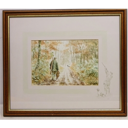  A Days Shooting, 20th century watercolour indistinctly signed 19cm x 28cm  