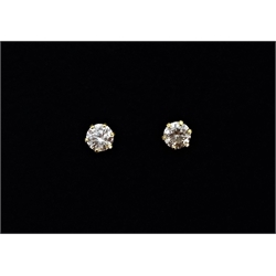  Pair of 18ct gold diamond stud ear-rings stamped K18 approx 0.2 carat  