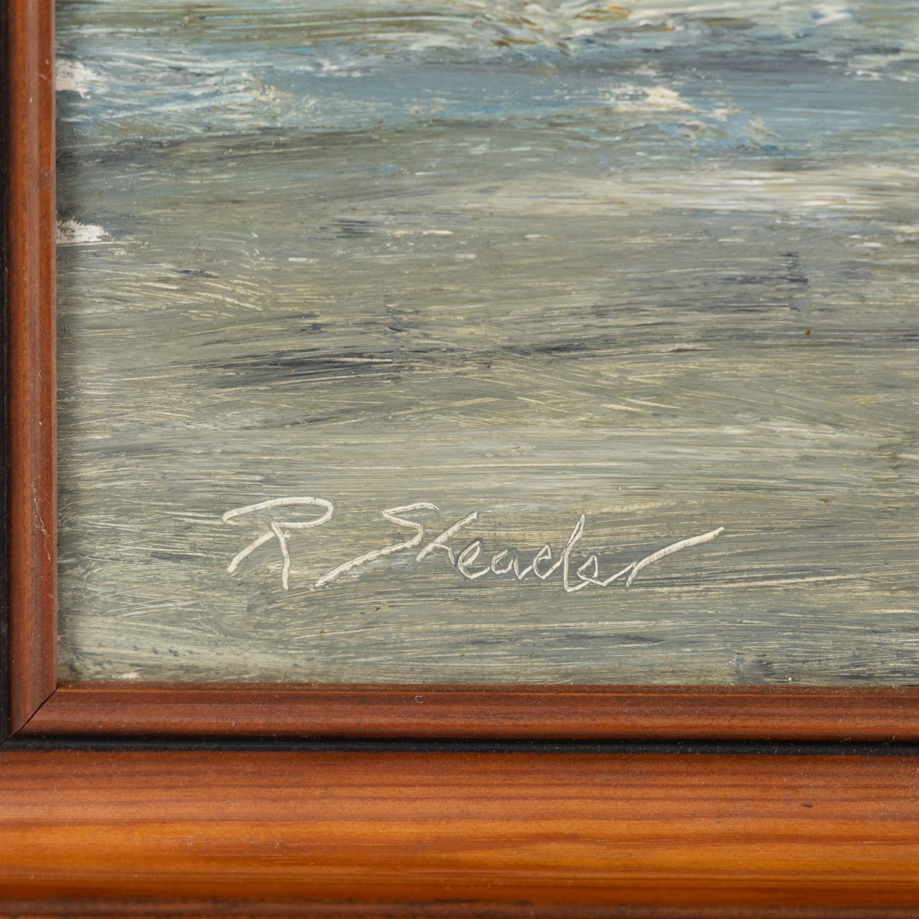 Robert Sheader (British 20th Century): Scarborough Beach, oil on board signed 50cm x 75cm 