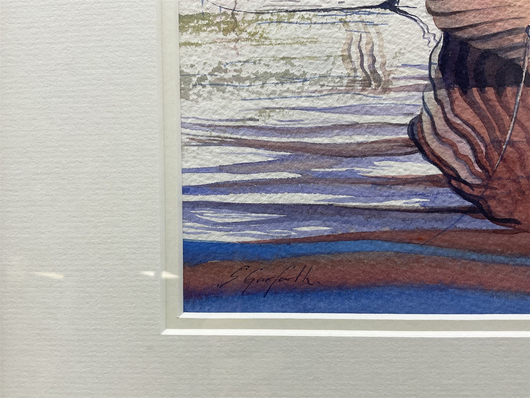 Sarah Garforth (British Contemporary): 'Tavira Roman Bridge Portugal', watercolour signed, titled verso 40cm x 25cm